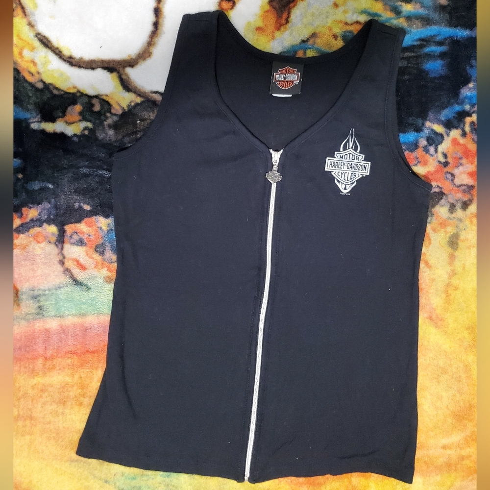🏍Harly-Davidson Simple Sexy Zip-Up Vest Size M, Will Fit L/XL